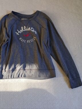 hollister ♡ wave rescue y2k vintage sweatshirt gray large beach coastal